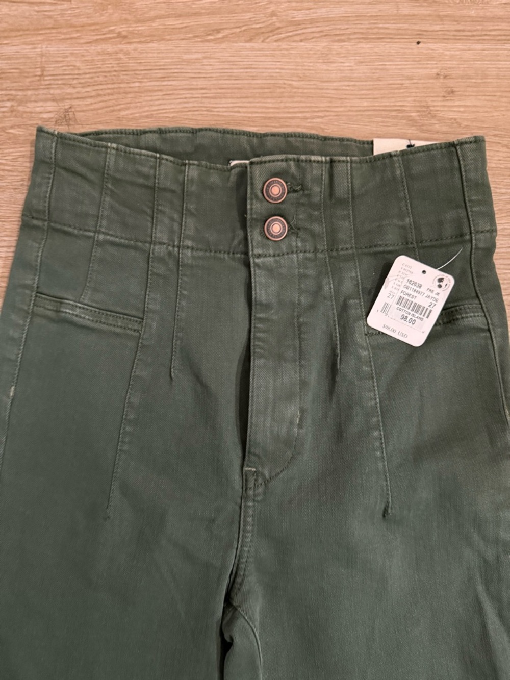 Free People Forest Green High-Rise Flare Pants - Picture 4 of 4